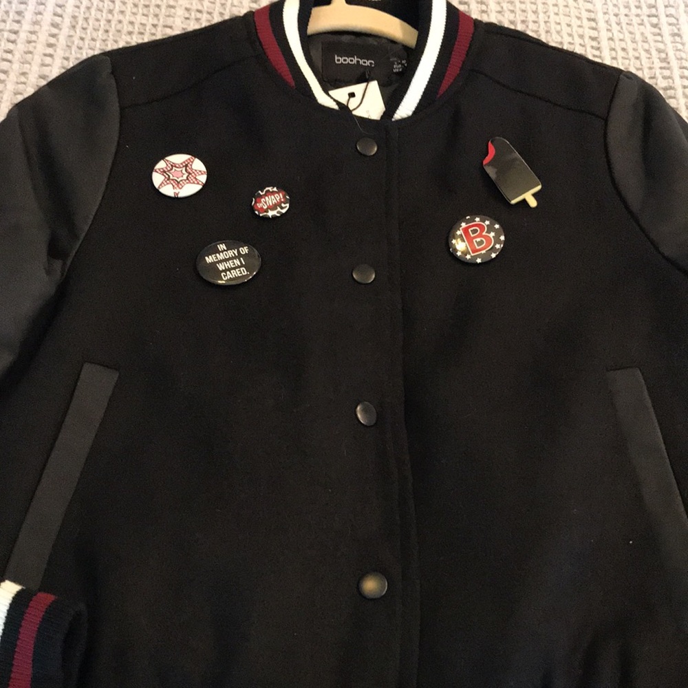 boohoo varsity style jacket